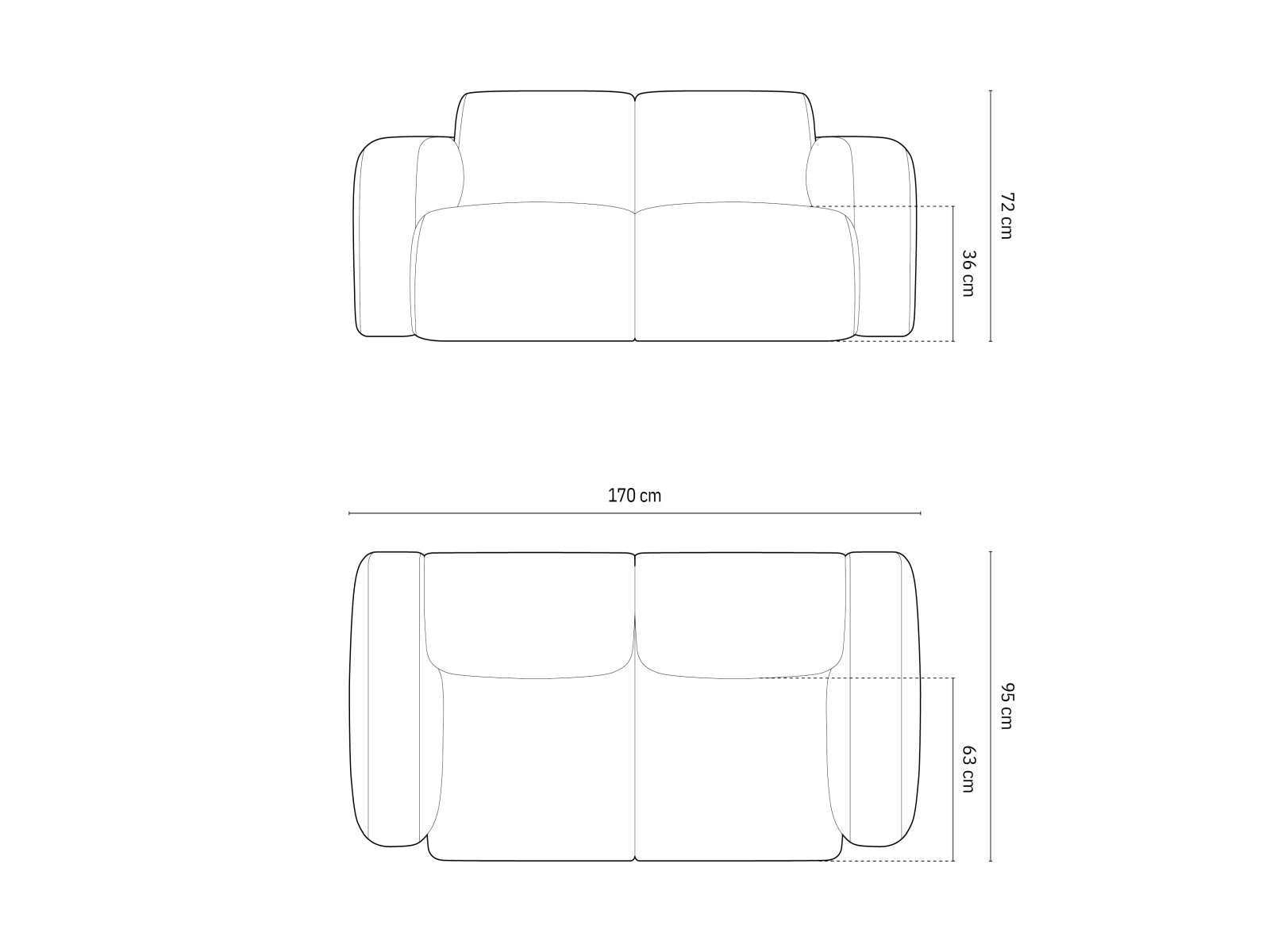 Molino Sofa 2 Sitzer in Bordeaux präsentiert im Onlineshop von KAQTU Design AG. 2er Sofa ist von Micadoni