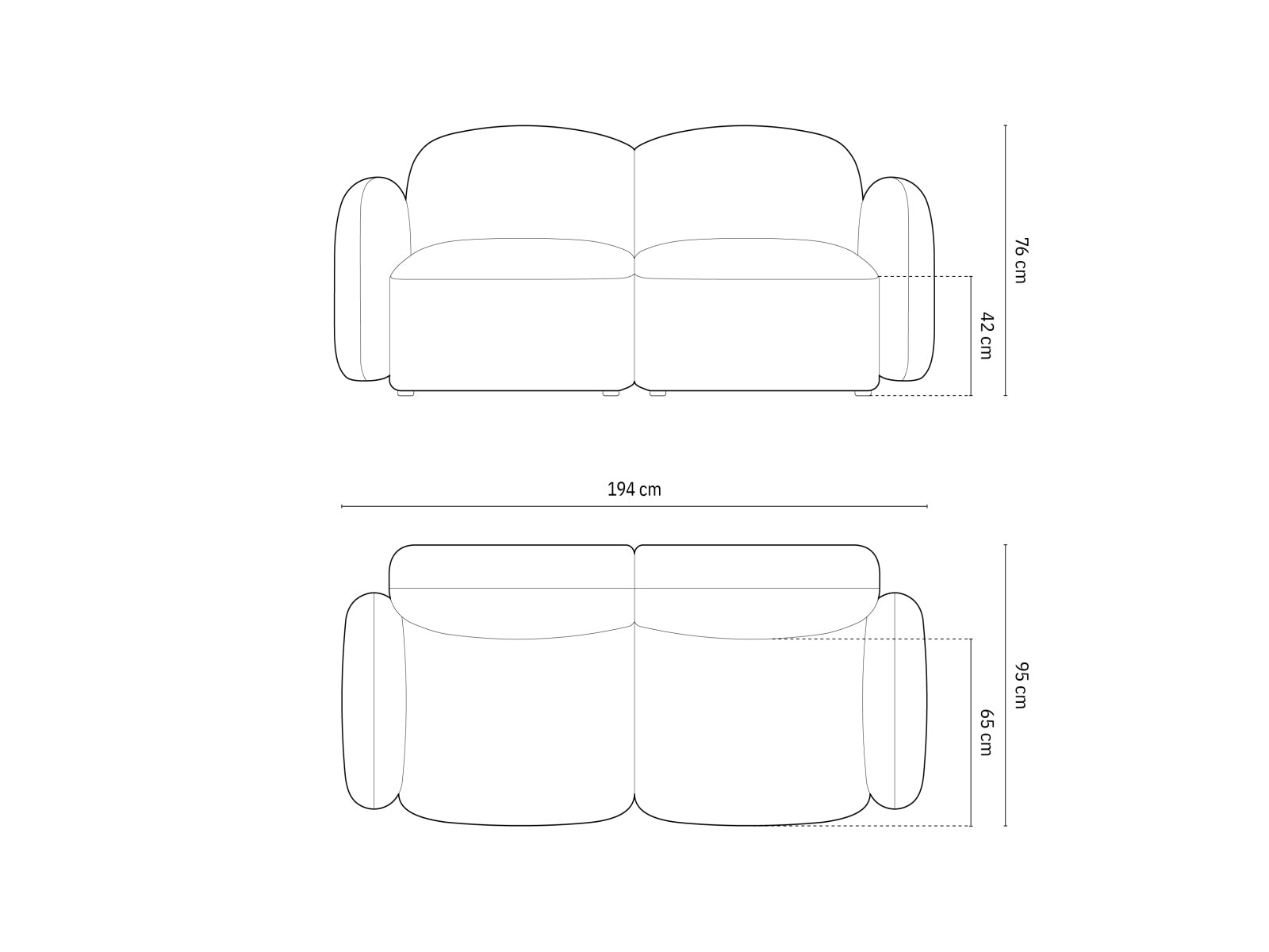 Blair Sofa 2 Sitzer in Light Beige Melange präsentiert im Onlineshop von KAQTU Design AG. Sofa ist von Micadoni