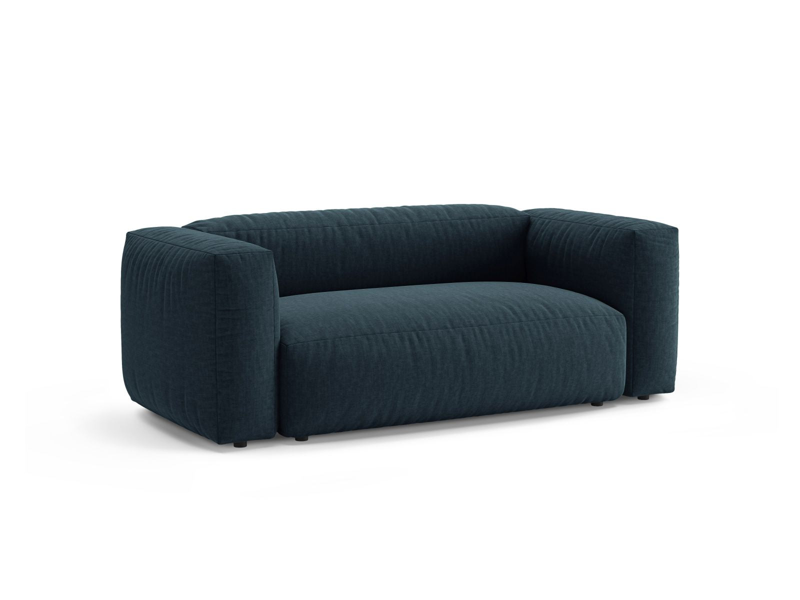 Elegantes 2-Sitzer Sofa Martina in stilvollem Blue Jeans-Boston, ideal für moderne Wohnräume, erhältlich bei KAQTU Design AG.