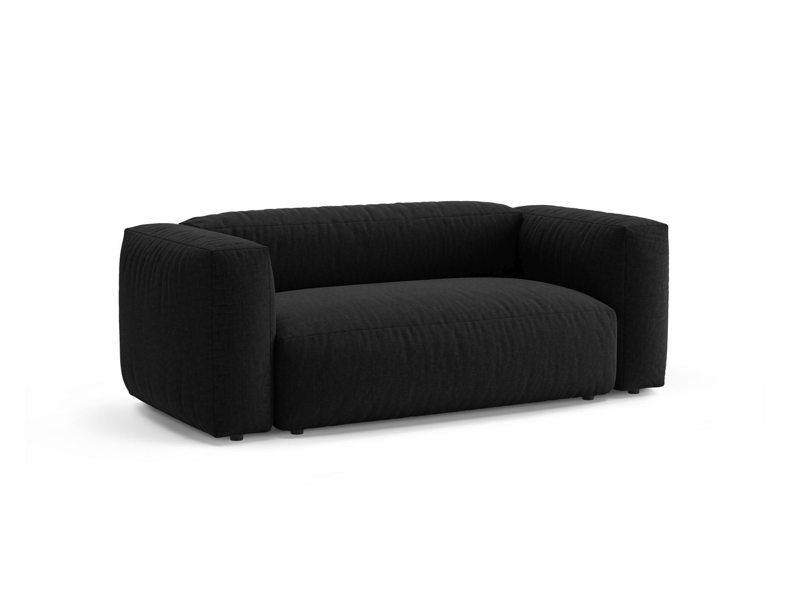 Elegantes 2-Sitzer Sofa Martina in stilvollem Schwarz, ideal für moderne Wohnräume, erhältlich bei KAQTU Design AG.