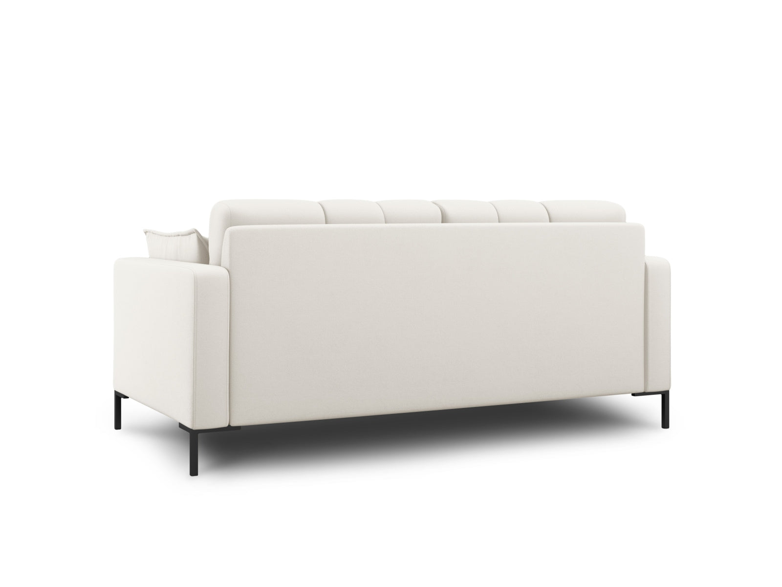 Stilvolles 2-Sitzer Sofa Mamaia von Micadoni in sanften Beigetönen und elegantem Schwarz, perfekt für zeitgemäße Wohnkonzepte.