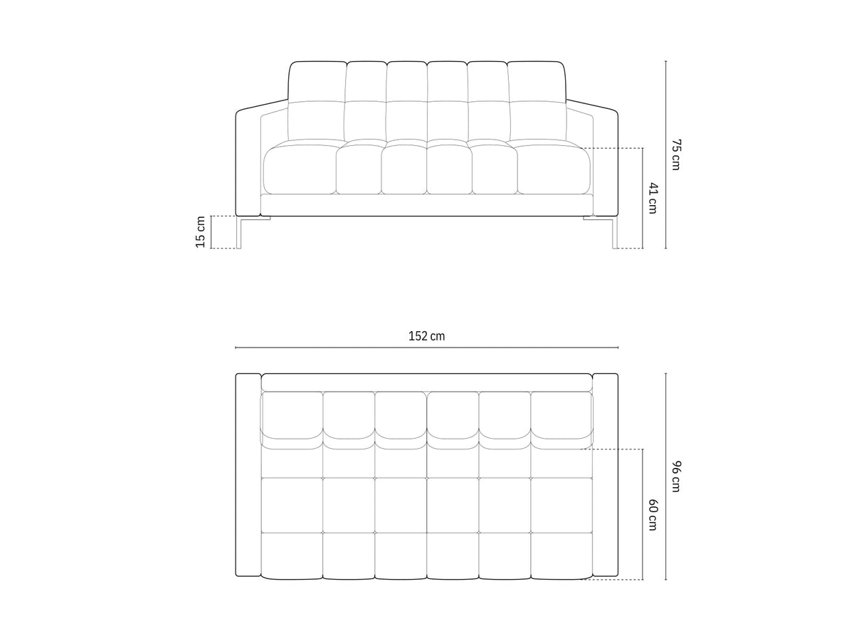Mamaia Sofa 2 Sitzer in Blue/Schwarz-Neve präsentiert im Onlineshop von KAQTU Design AG. 2er Sofa ist von Micadoni