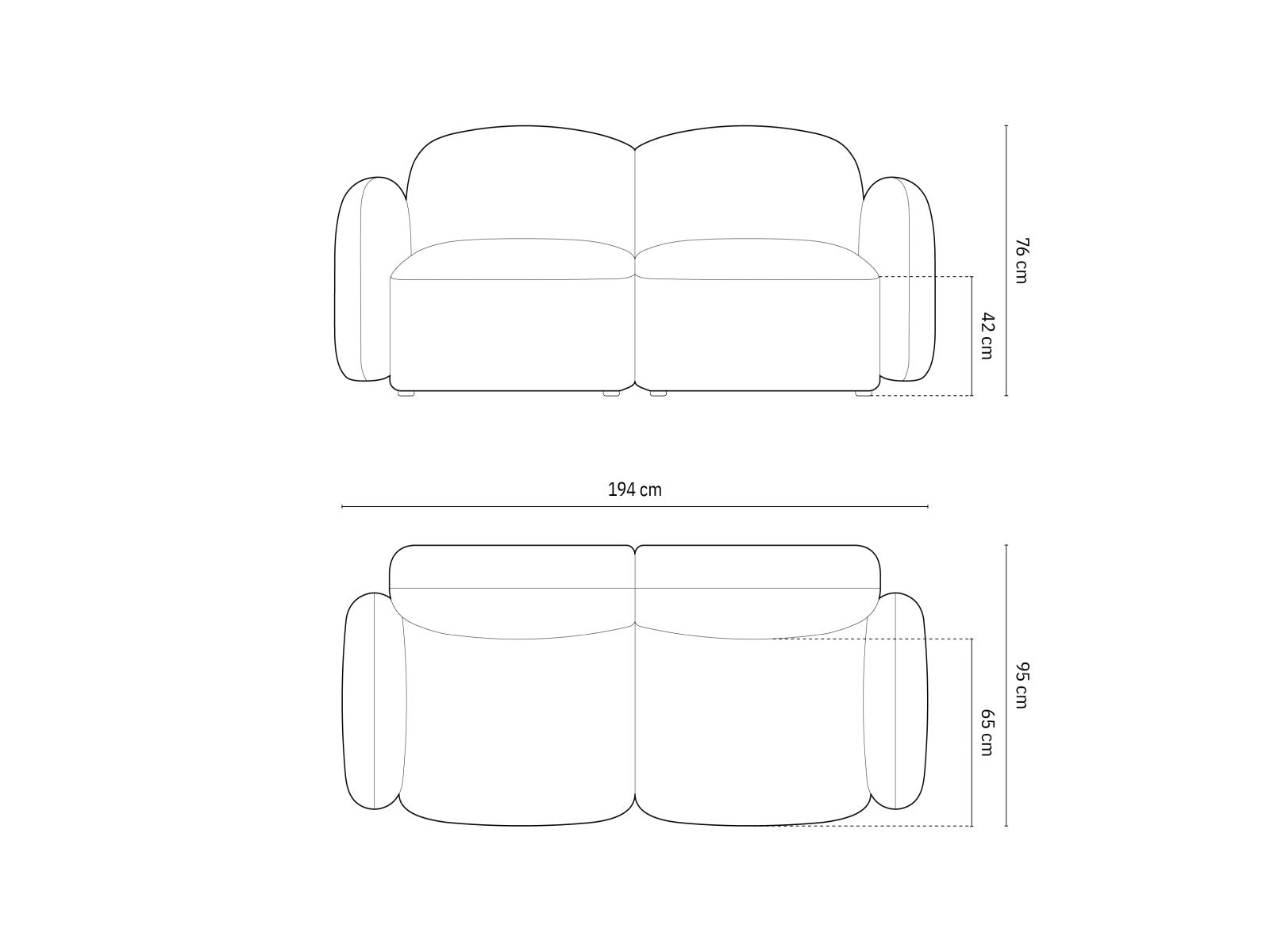 Gemütliches 2-Sitzer Sofa aus weichem Velours, perfekt für entspannte Abende und stilvolle Einrichtung in jedem Zuhause.