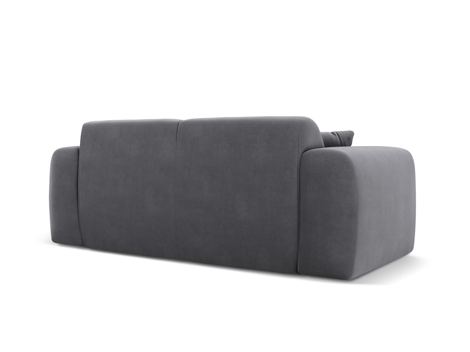 Modernes 2-Sitzer Sofa Molino aus Velours in edlem Dunkelgrau, perfekt für gemütliche Abende und stilvolle Wohnräume.