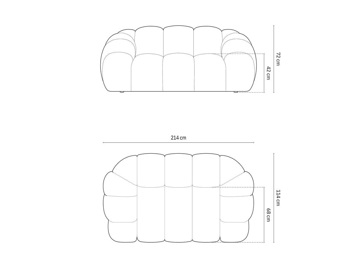 Diana Sofa 2 Sitzer in Black-Sonic präsentiert im Onlineshop von KAQTU Design AG. 2er Sofa ist von Micadoni
