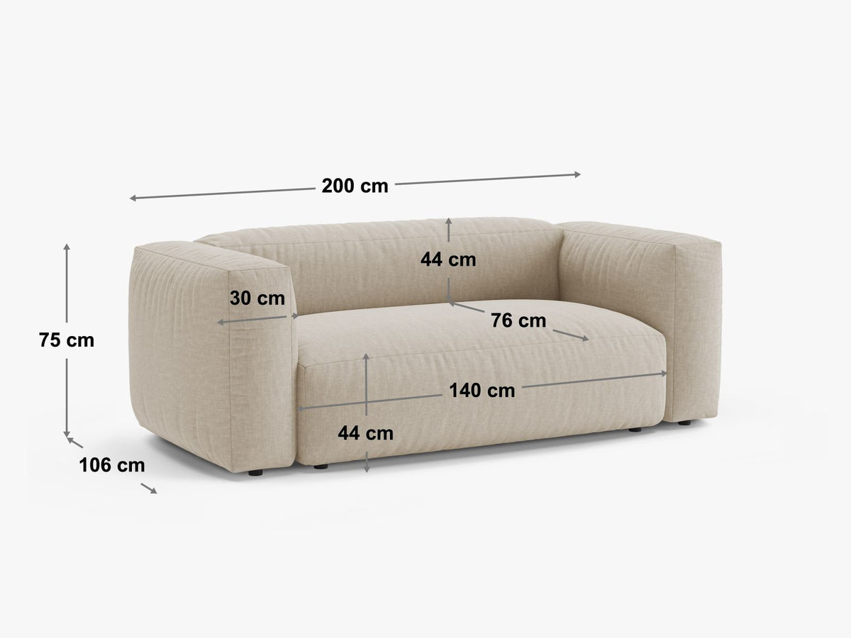 2-Sitzer Sofa Martina in Brick-Tilia präsentiert im Onlineshop von KAQTU Design AG. 2er Sofa ist von Micadoni