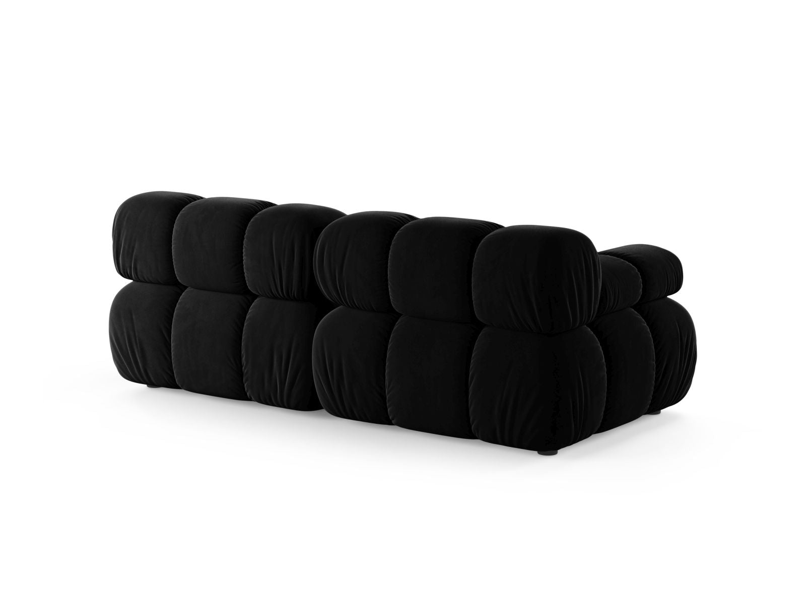 Elegantes 2-Sitzer Sofa Bellis in klassischem Schwarz, ideal für moderne Wohnräume und entspannte Stunden mit Stil.
