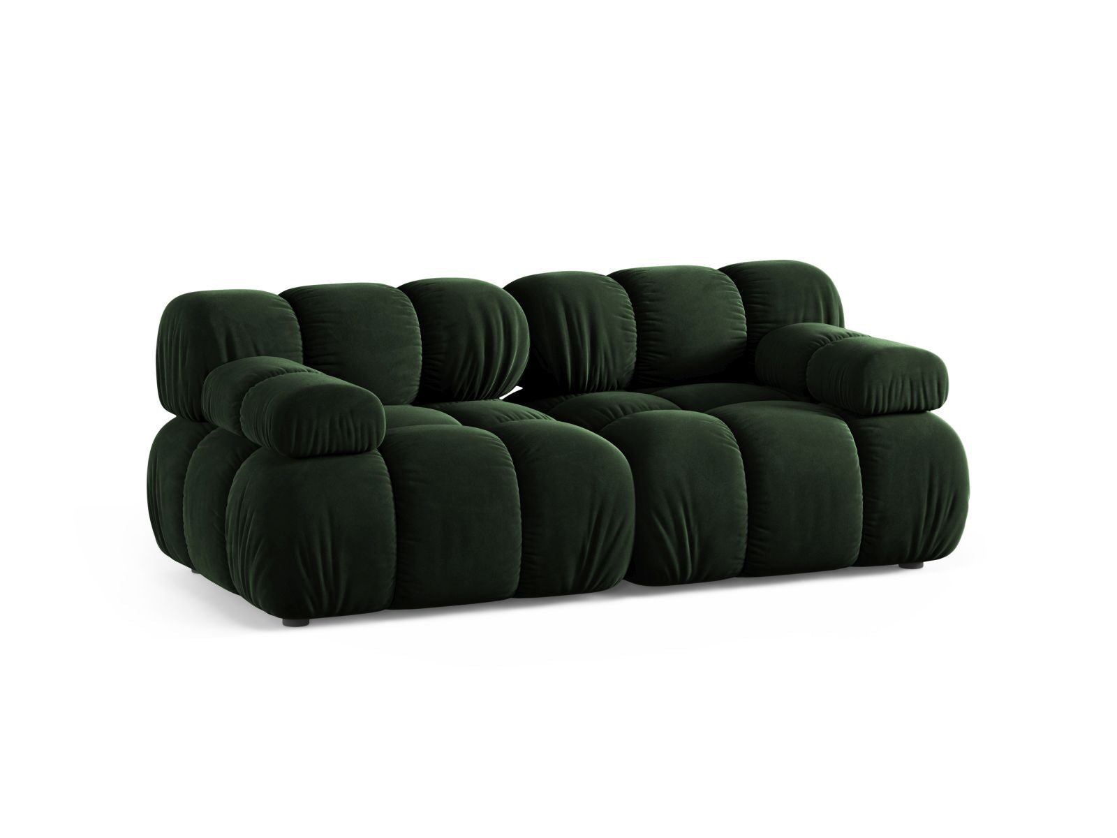 Elegantes 2-Sitzer Sofa Bellis in sattem Flaschengrün, ideal für stilvolle Wohnräume, erhältlich bei KAQTU Design AG.