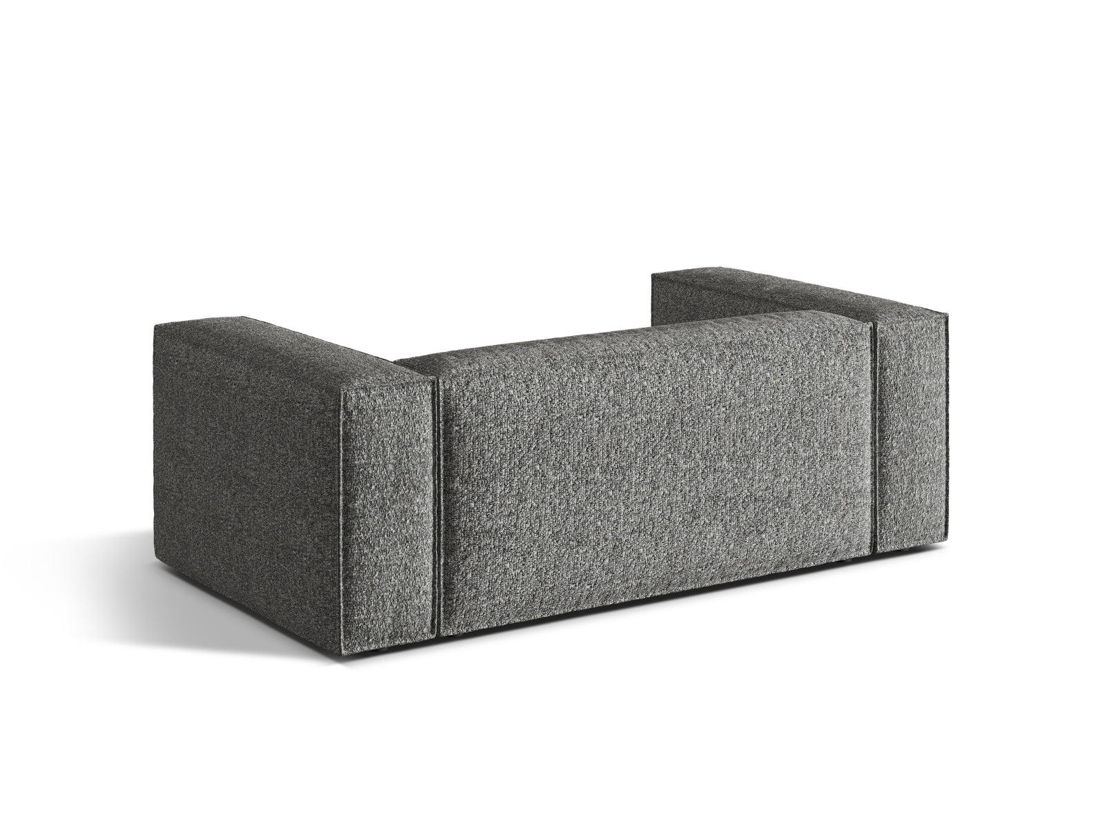 Modernes Nuria 2-Sitzer Sofa in edlem Graphit, perfekt für entspannte Stunden und stilvolle Einrichtungsideen.