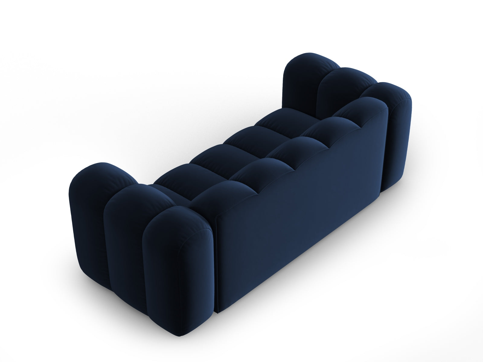 Gemütliches 2-Sitzer Sofa aus Velours in Royal Blue, perfekt für entspannte Abende und stilvolle Einrichtung in jedem Zuhause.