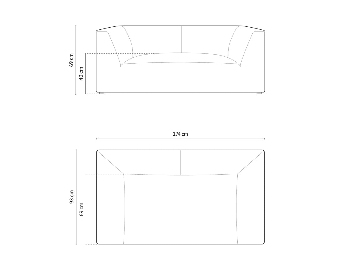 Ruby Velour Sofa 2 Sitzer in Bottle Green-Salvador präsentiert im Onlineshop von KAQTU Design AG. 2er Sofa ist von Micadoni