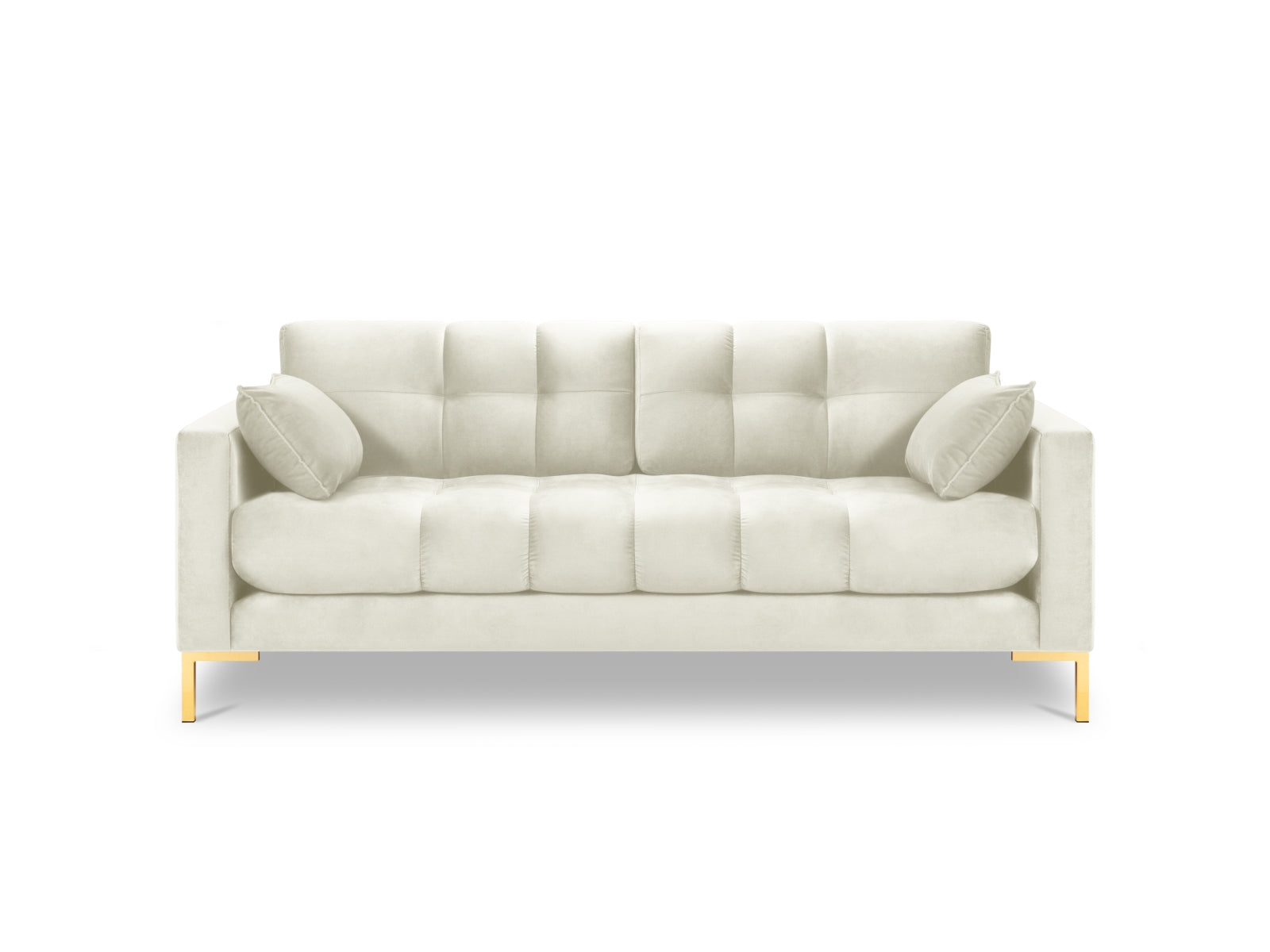 Mamaia Velour Sofa 2 Sitzer in Light Beige/Gold präsentiert im Onlineshop von KAQTU Design AG. 2er Sofa ist von Micadoni