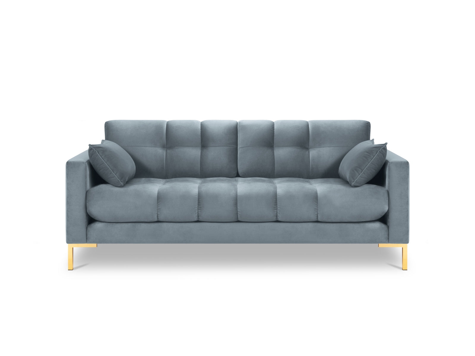 Mamaia Velour Sofa 2 Sitzer in Light Blue/Gold präsentiert im Onlineshop von KAQTU Design AG. 2er Sofa ist von Micadoni