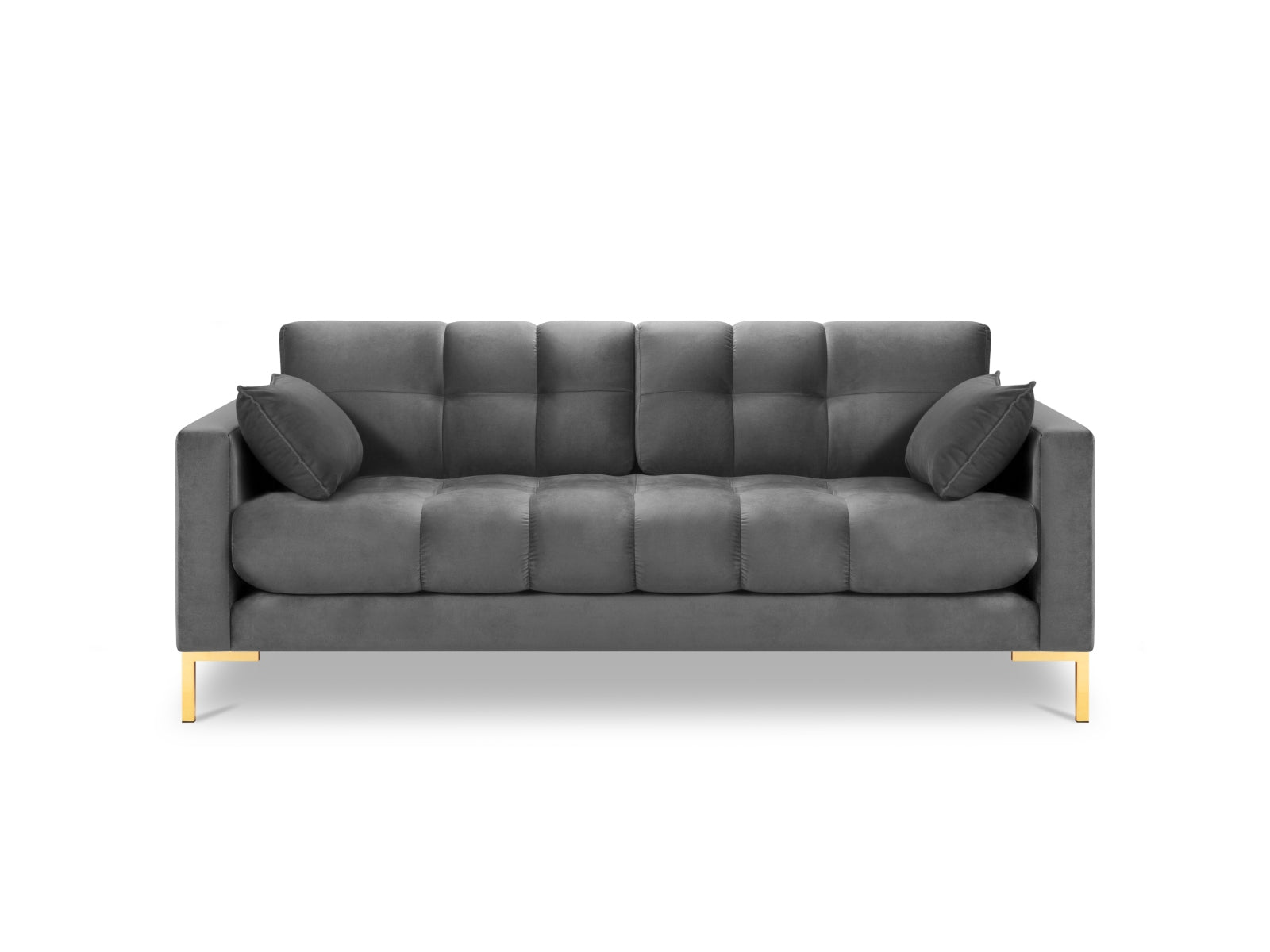 Mamaia Velour Sofa 2 Sitzer in Light Grey/Gold präsentiert im Onlineshop von KAQTU Design AG. 2er Sofa ist von Micadoni