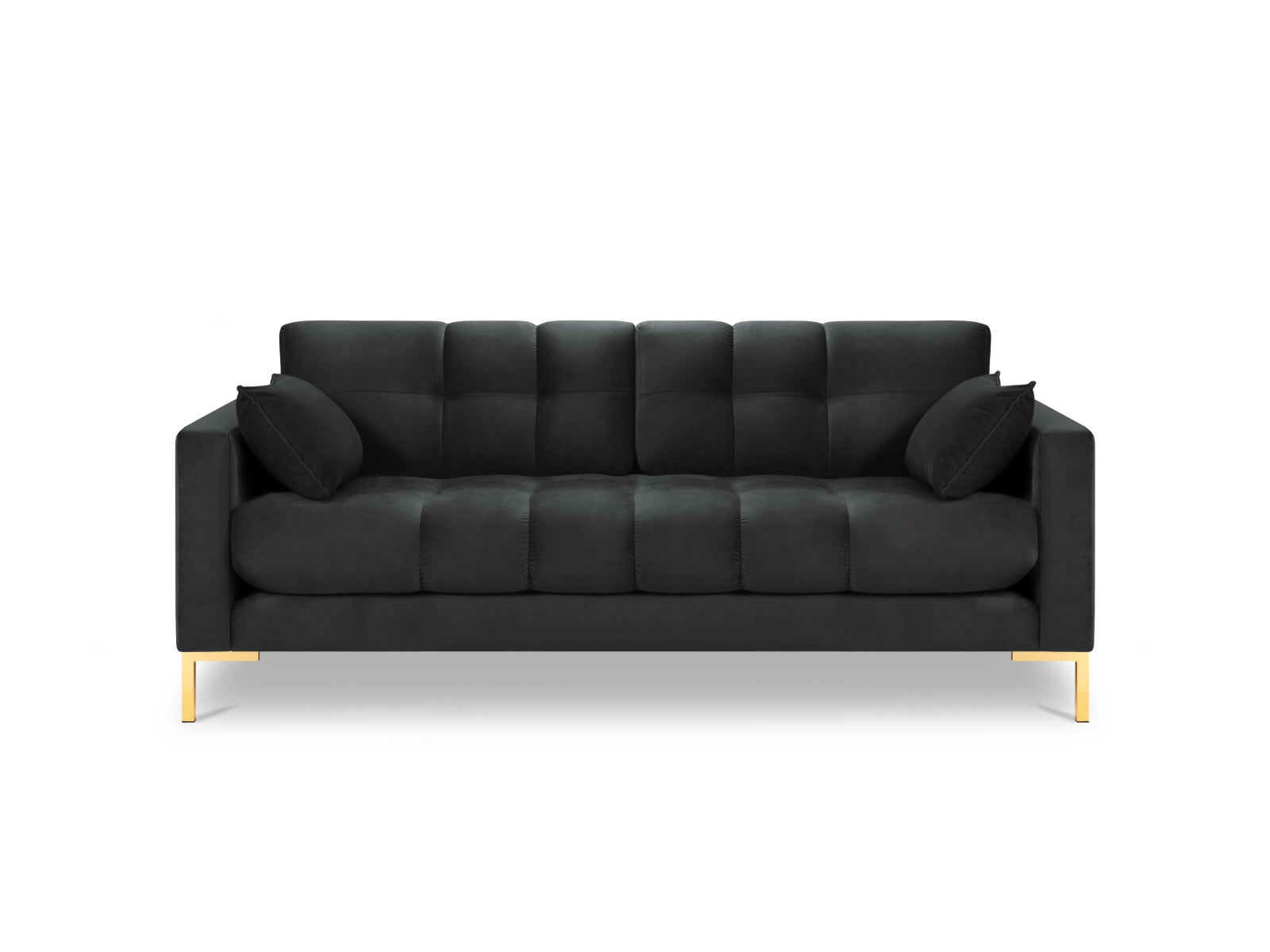 Mamaia Velour Sofa 2 Sitzer in Dark Grey/Gold präsentiert im Onlineshop von KAQTU Design AG. 2er Sofa ist von Micadoni