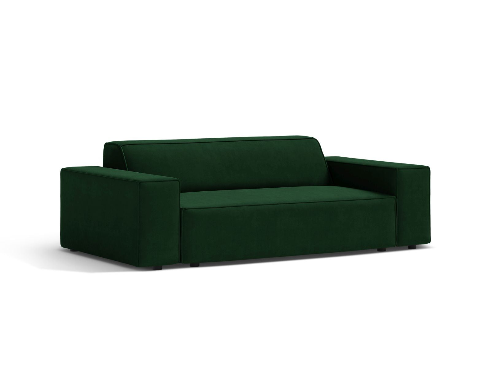 Elegantes 2-Sitzer Sofa Jodie in edlem Bottle Green-Bluvel, ideal für stilvolle Wohnräume, erhältlich bei KAQTU Design AG.