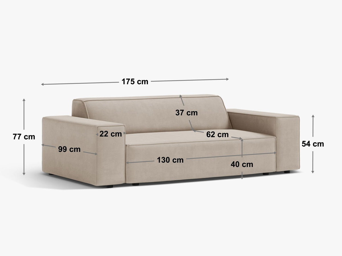 2-Sitzer Sofa Jodie in Terracotta-Bluvel präsentiert im Onlineshop von KAQTU Design AG. 2er Sofa ist von Micadoni