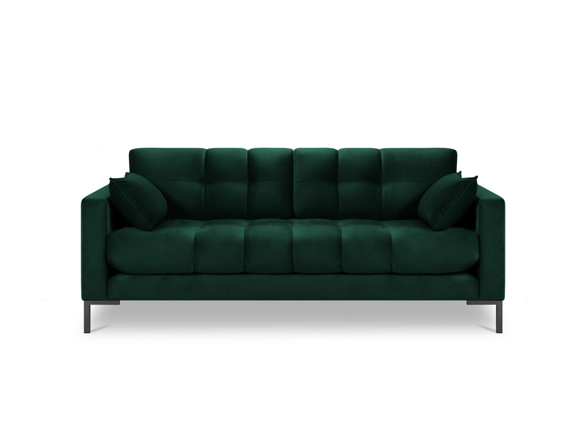 Mamaia Velour Sofa 2 Sitzer in Bottle Green/Schwarz-Bluvel präsentiert im Onlineshop von KAQTU Design AG. 2er Sofa ist von Micadoni