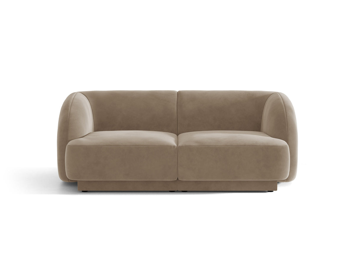 Miley Velour Sofa 2 Sitzer in Cappuccino-Bluvel präsentiert im Onlineshop von KAQTU Design AG. 2er Sofa ist von Micadoni
