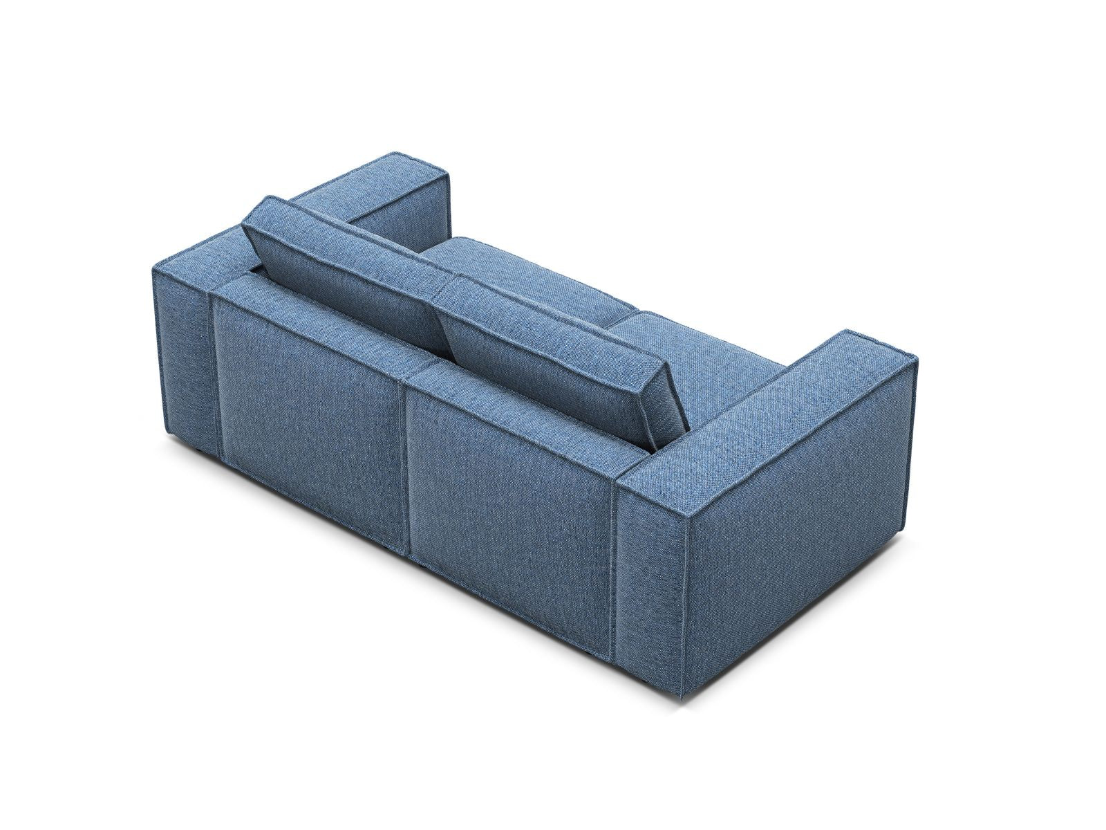 Elegantes 2-Sitzer Sofa Pola in tiefblauer Farbe, ideal für moderne Wohnräume, bietet Komfort und stilvolle Akzente.