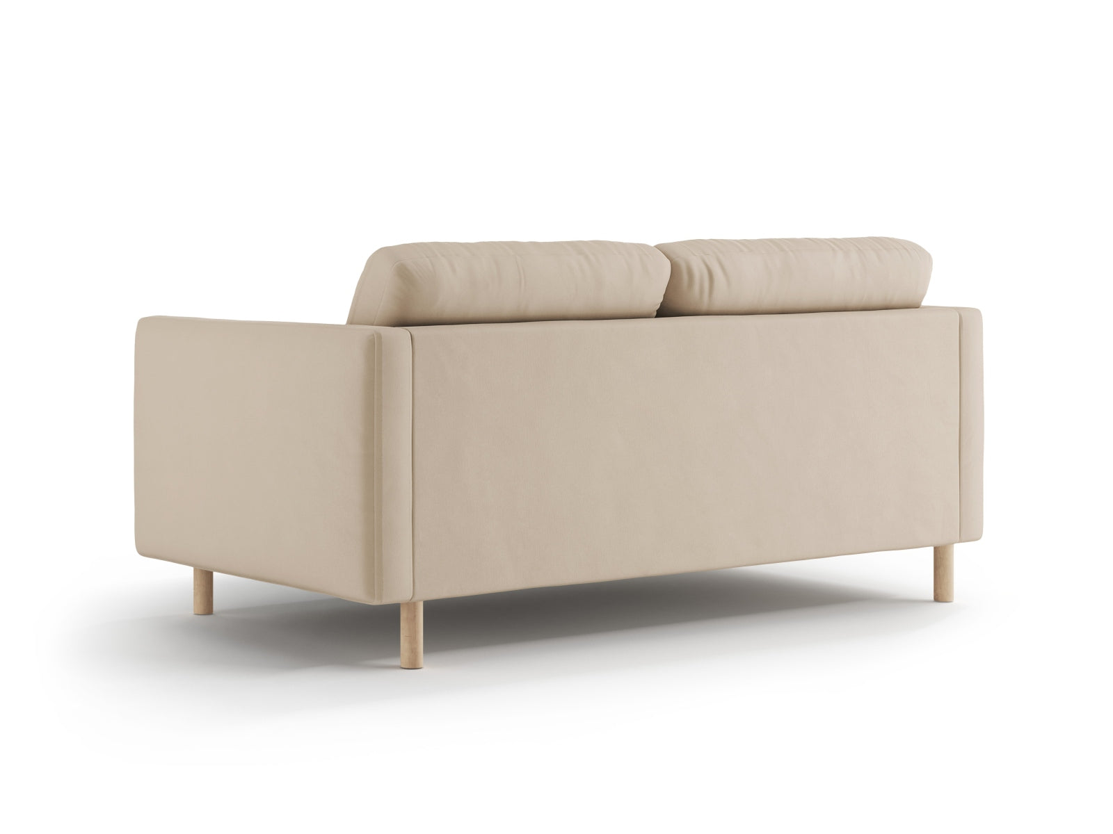 Modernes Eden Velour Sofa für 2 Personen in zartem Nude, perfekt für gemütliche und stilvolle Wohnambiente von Micadoni.