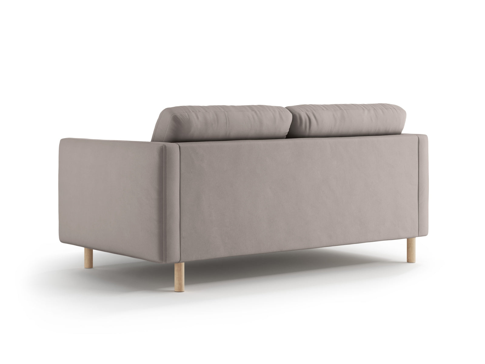 Modernes 2-Sitzer Eden Velour Sofa in sanftem Grau, perfekt für gemütliche Abende und stilvolle Wohnräume.