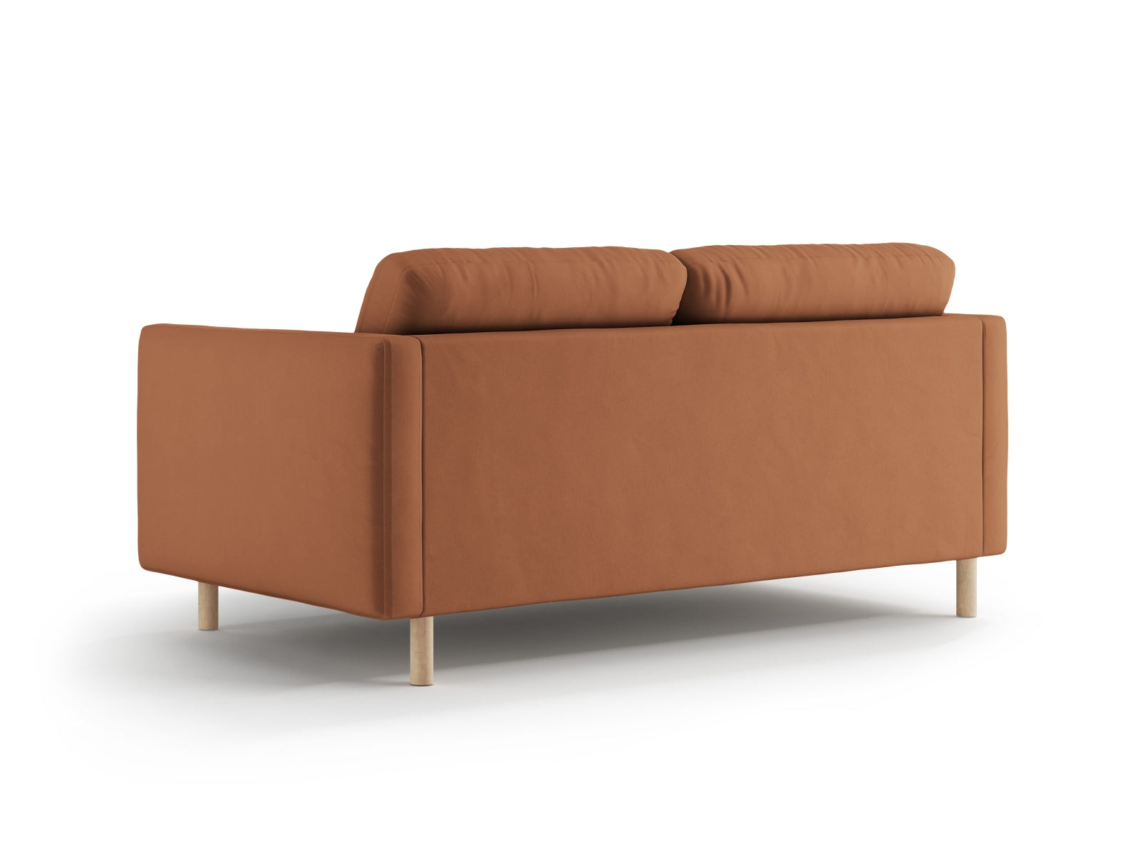 Gemütliches Eden Velour Sofa für zwei Personen in einem ansprechenden Honigton, perfekt für moderne und elegante Wohnambiente.