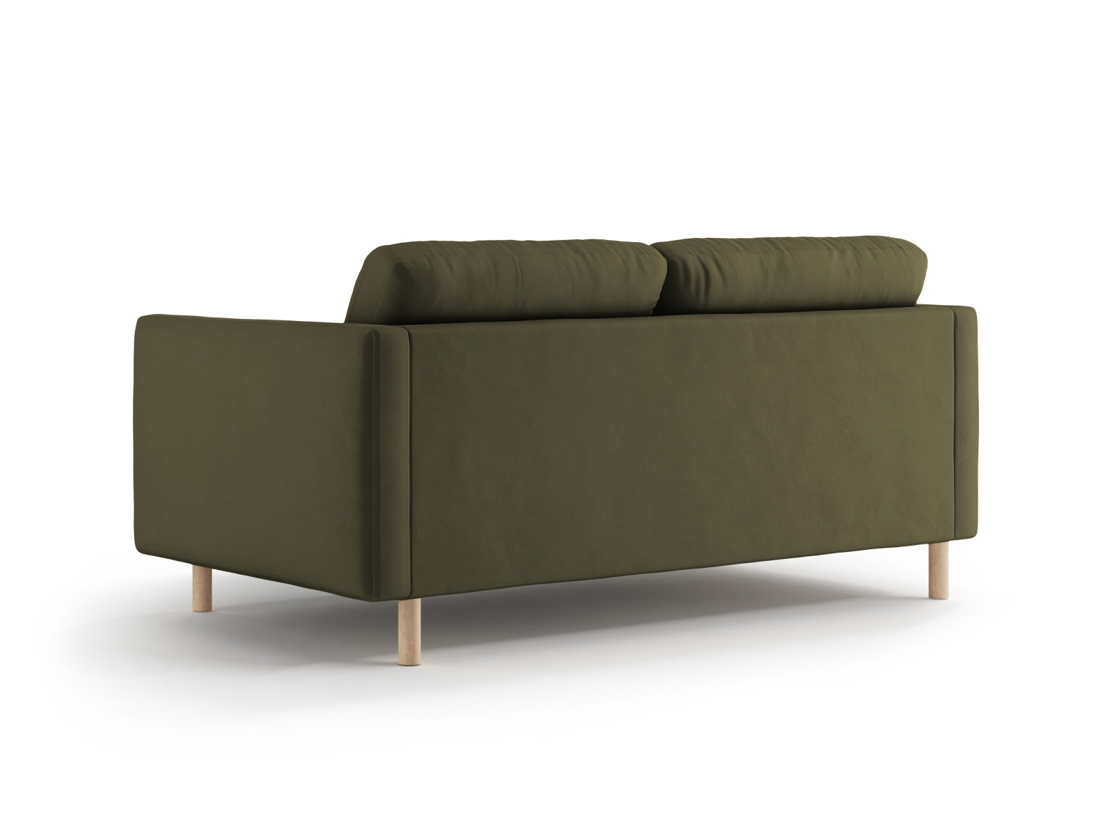 Luxuriöses Eden Velour Sofa für zwei Personen in edlem Moosgrün, perfekt für stilvolle Einrichtung und entspannte Stunden.