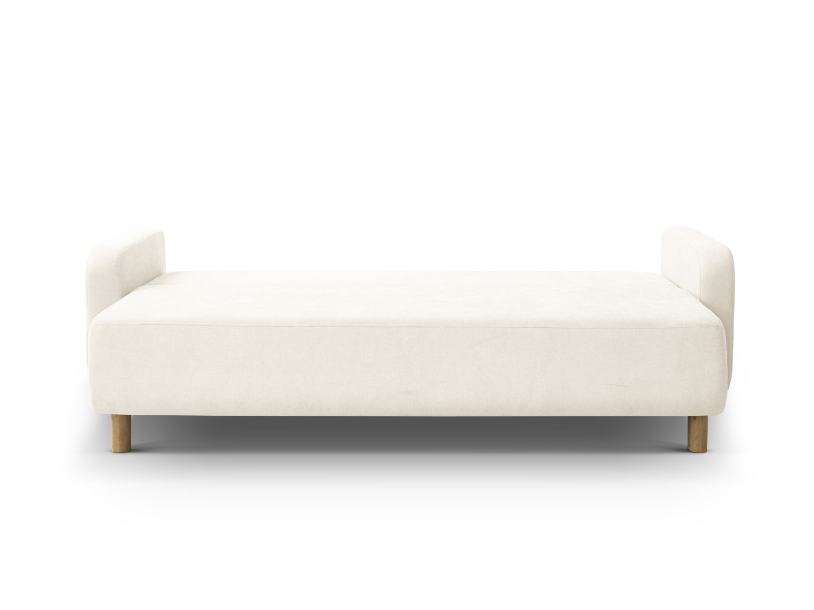 Elegantes 3-Sitzer Bettsofa Elen in Ivory-Wind, ideal für Gästeübernachtungen und zur Aufbewahrung von Decken und Kissen.