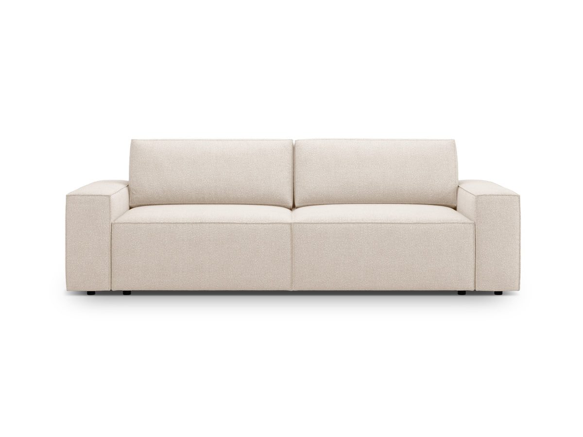Jodie Boucle Sofa mit Schlaffunktion und Stauraumbox 3 Sitzer in Beige-Baloo präsentiert im Onlineshop von KAQTU Design AG. Bettsofa ist von Micadoni