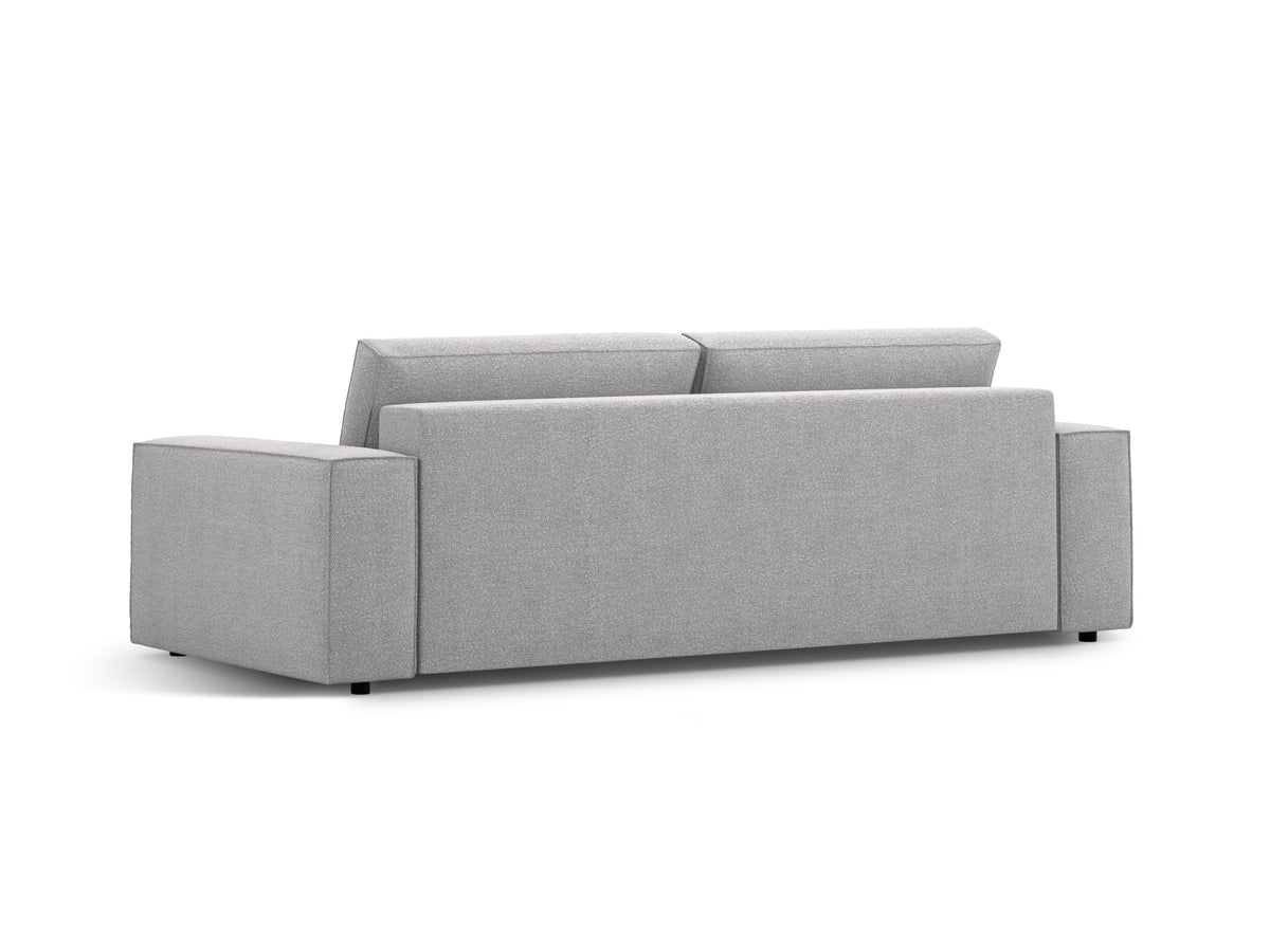 Jodie Boucle Sofa mit Schlaffunktion und Stauraumbox 3 Sitzer in Light Grey-Baloo präsentiert im Onlineshop von KAQTU Design AG. Bettsofa ist von Micadoni