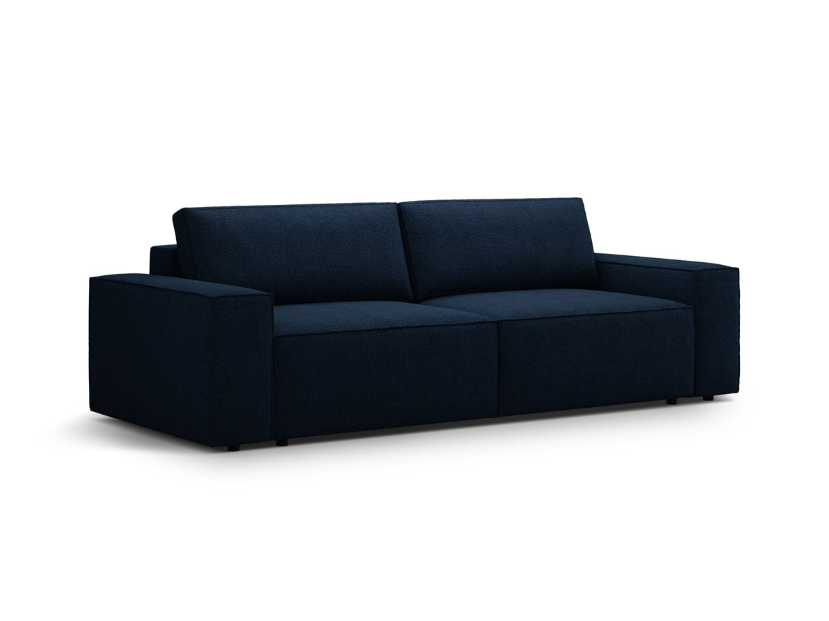 Jodie Boucle Sofa mit Schlaffunktion und Stauraumbox 3 Sitzer in Dark Blue-Baloo präsentiert im Onlineshop von KAQTU Design AG. Bettsofa ist von Micadoni