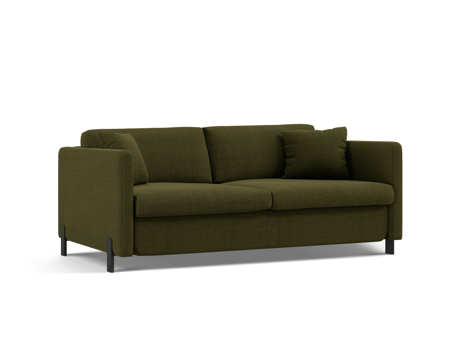 Stylisches 3-Sitzer Bettsofa Gloria in ansprechendem Grün, perfekt für Gästezimmer und gemütliche Wohnräume.