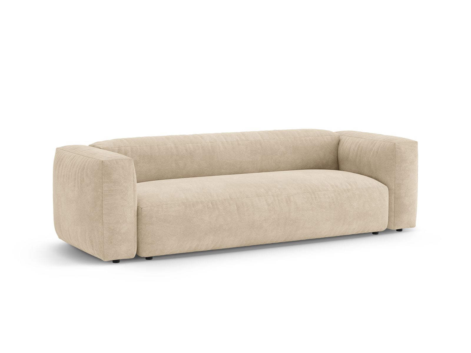 Elegantes 3-Sitzer Sofa Martina in hellem Beige, ideal für Wohnräume und als Schlafgelegenheit, von Micadoni.