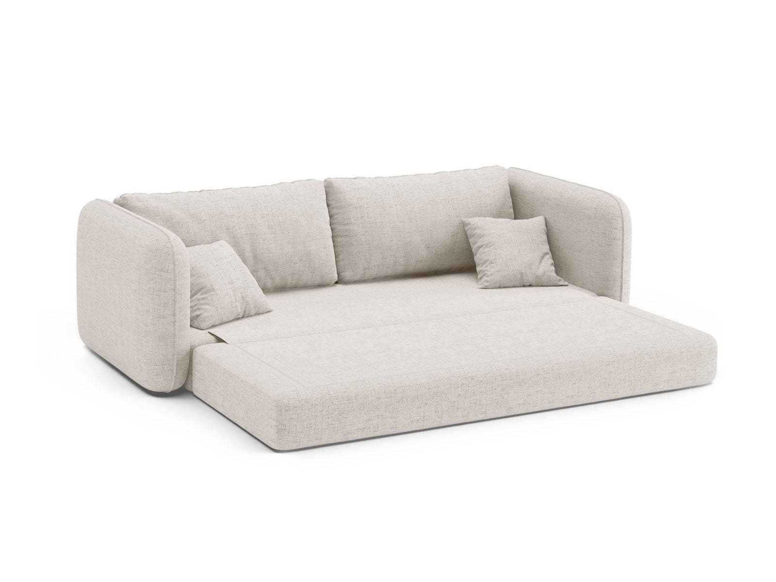 Elegantes 3-Sitzer Bettsofa Dormi in hellem Beige, ideal für Gästeübernachtungen und gemütliche Wohnräume.