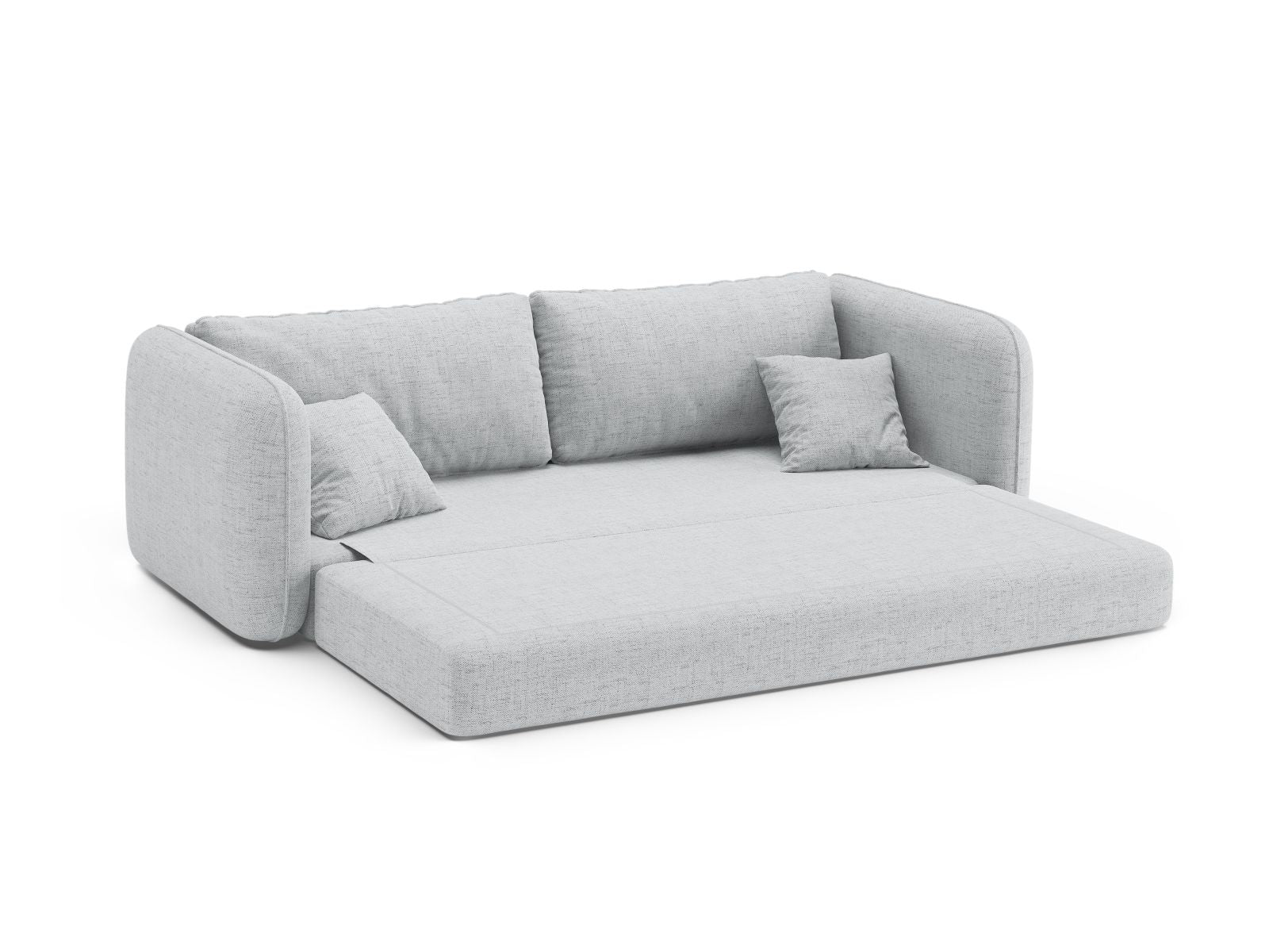 Elegantes 3-Sitzer Sofa Dormi in dezentem Grau, ideal für entspannte Stunden und als funktionales Schlafsofa von Micadoni.