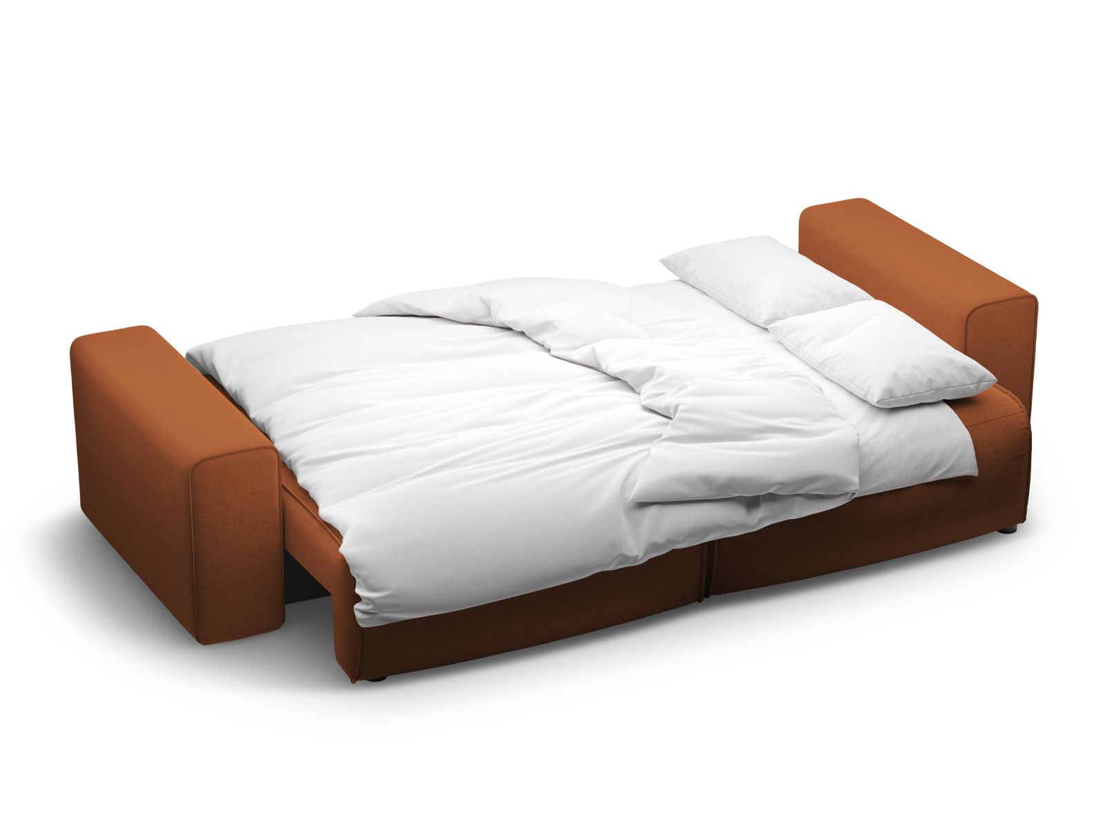 Stylisches 3-Sitzer Sofa Victor in Brick-Moly, multifunktional mit Schlaffunktion und integriertem Stauraum für optimalen Komfort.
