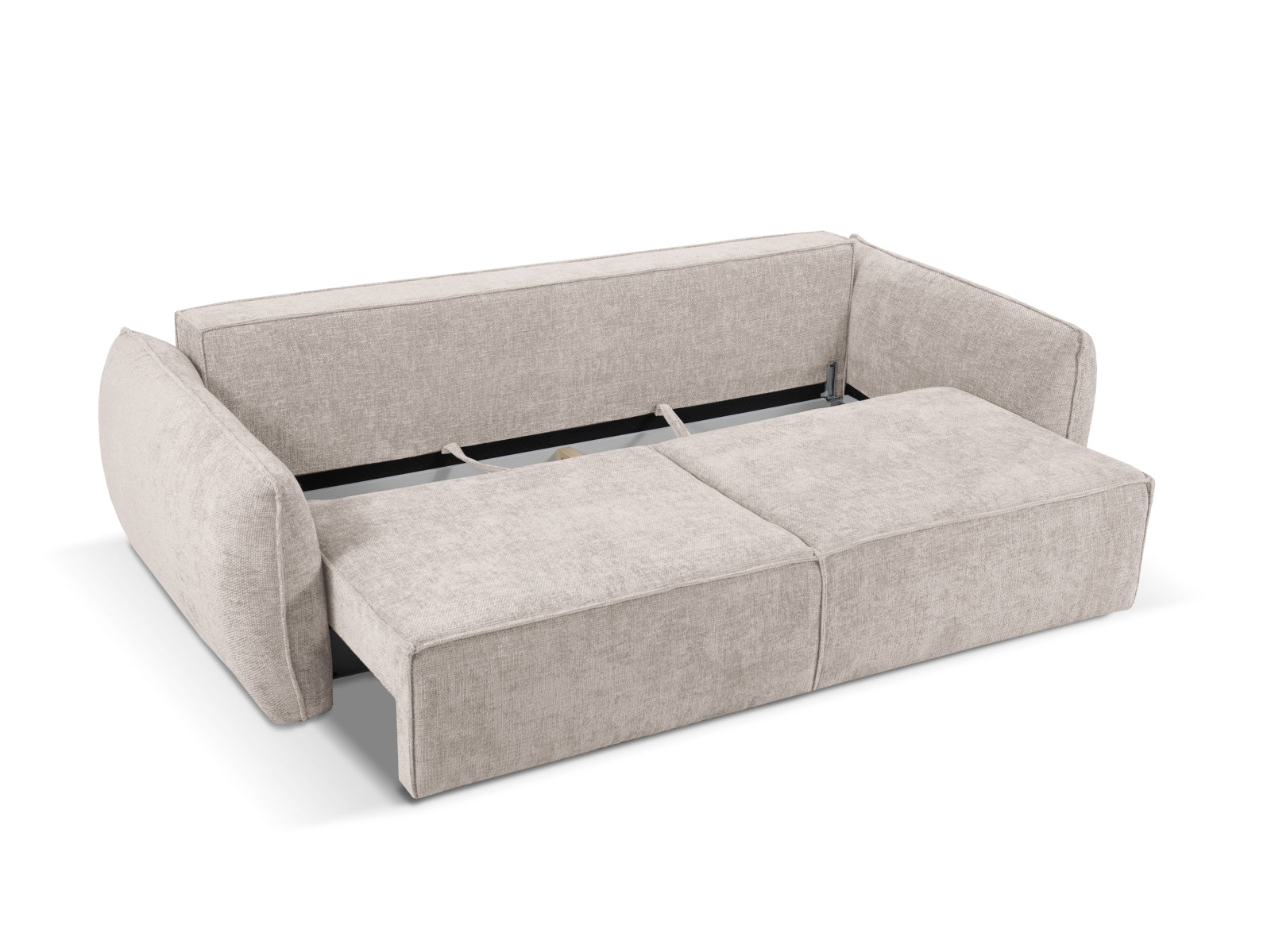 Kaelle Sofa mit Schlaffunktion und Stauraumbox 3 Sitzer in Beige präsentiert im Onlineshop von KAQTU Design AG. Bett ist von Micadoni