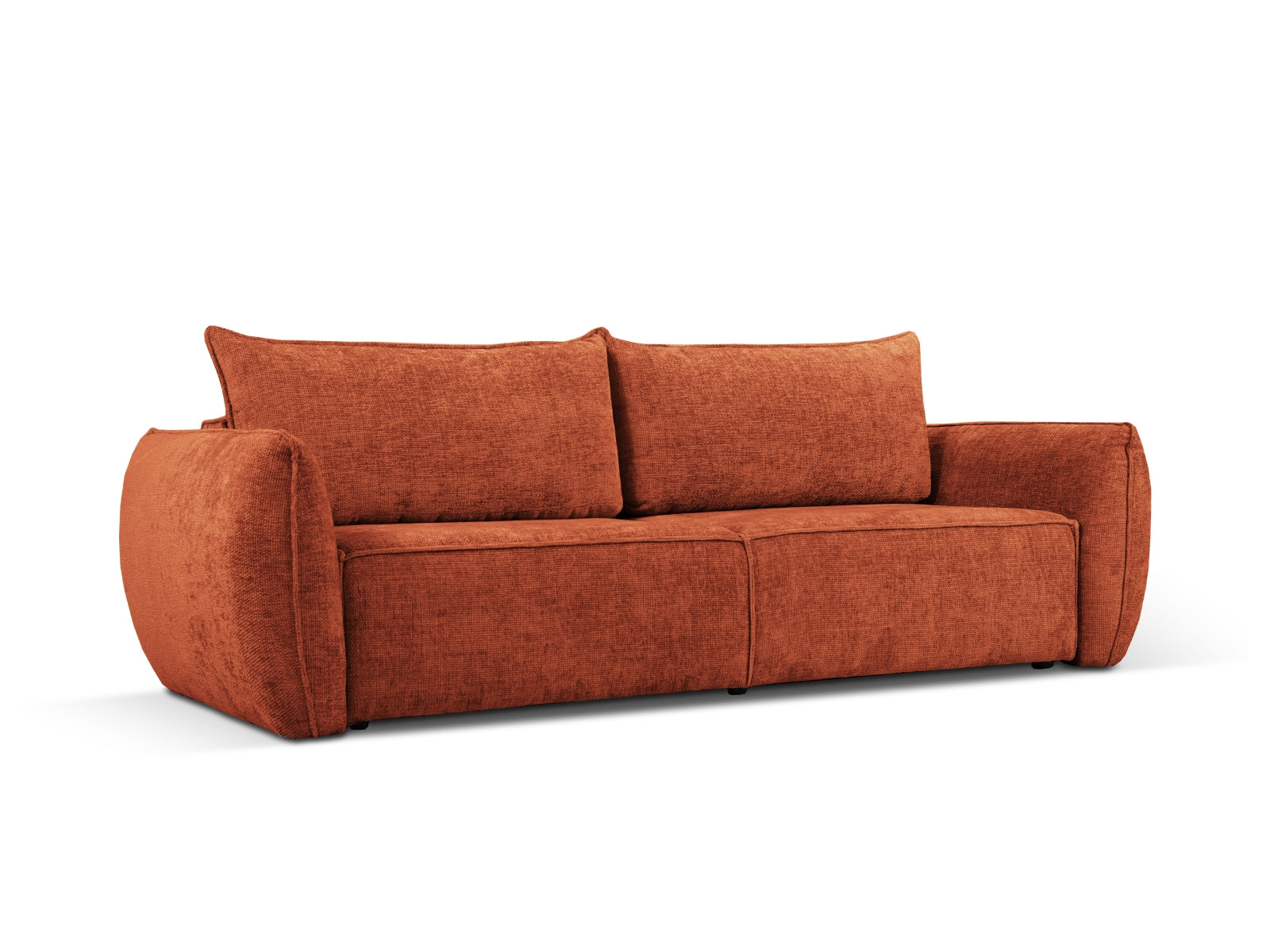 Kaelle Sofa mit Schlaffunktion und Stauraumbox 3 Sitzer in Terracotta präsentiert im Onlineshop von KAQTU Design AG. Bett ist von Micadoni