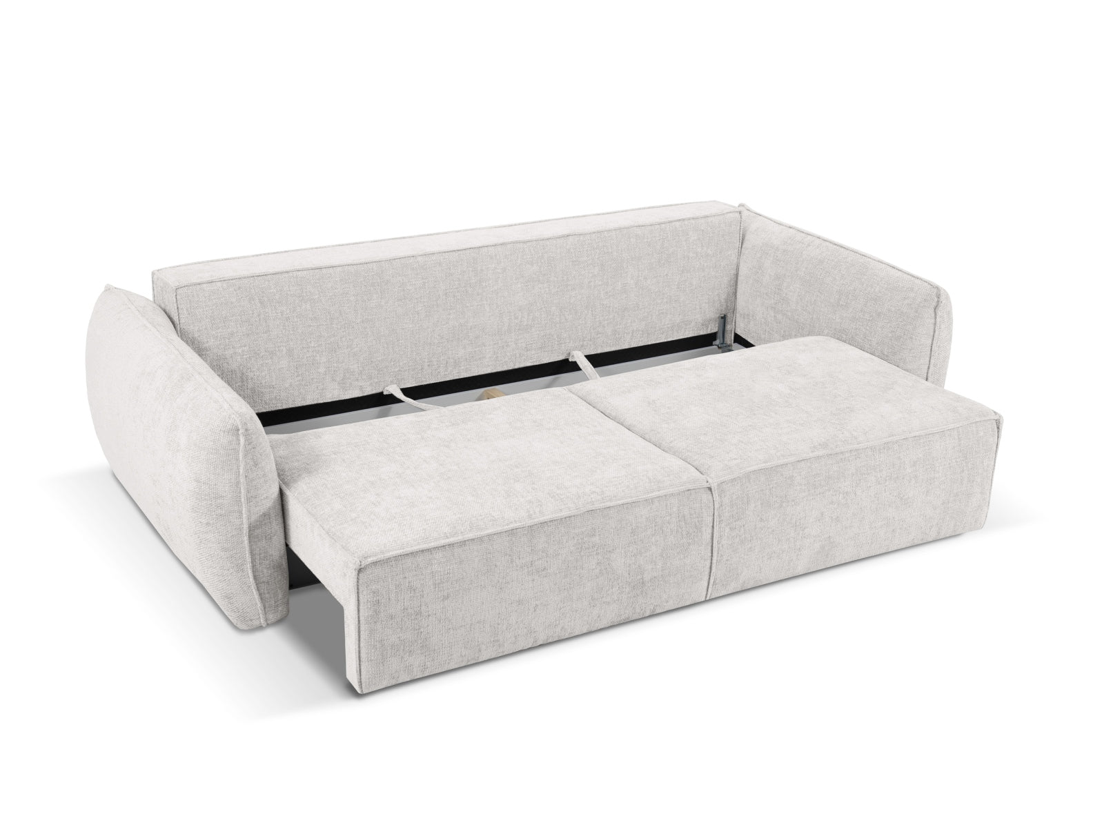 Elegantes hellgraues 3-Sitzer Sofa Kaelle von Micadoni, ideal als Bettsofa mit cleverem Stauraum und vielseitiger Schlaffunktion.