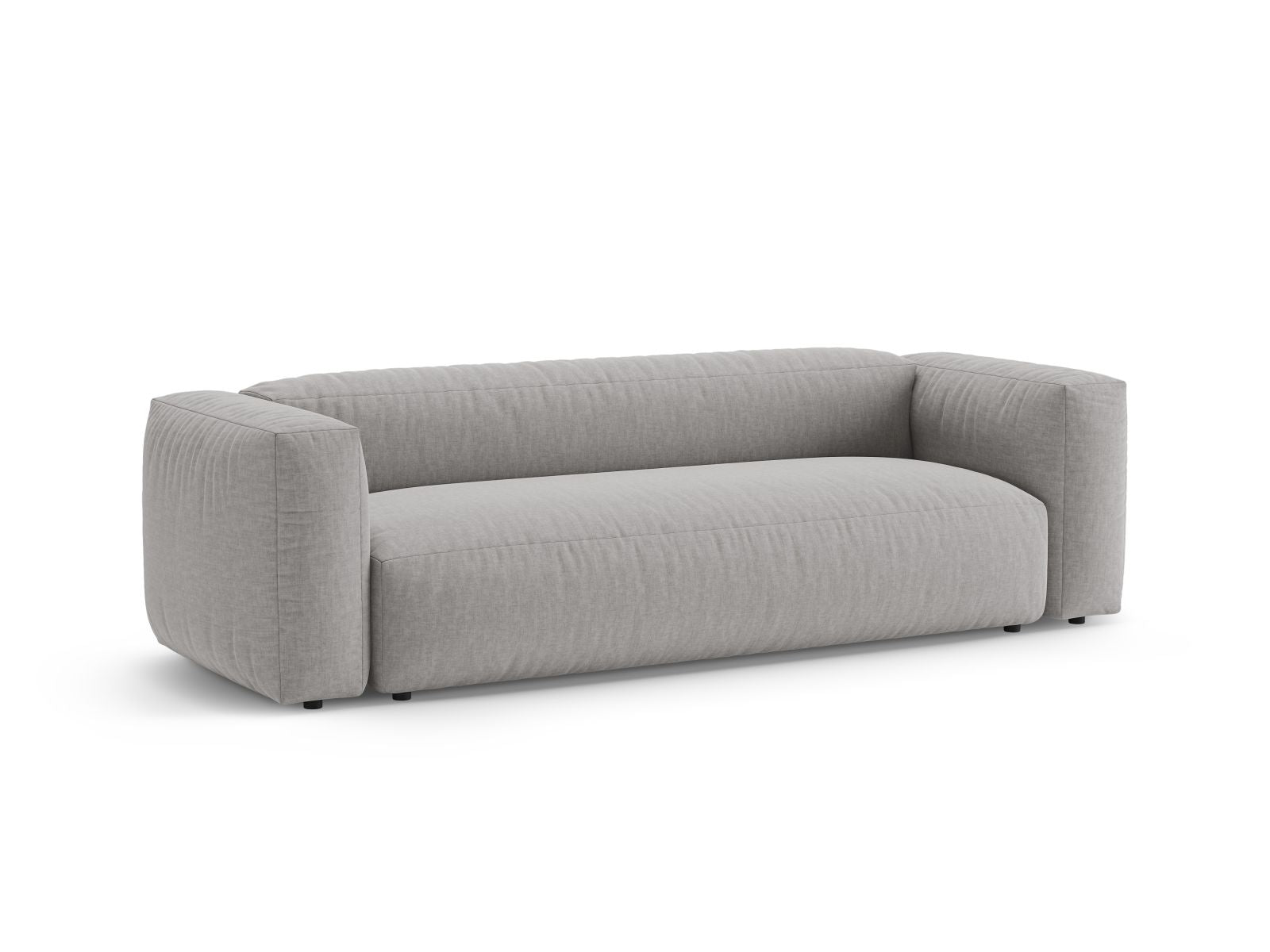 Elegantes 3-Sitzer Sofa Martina in hellem Grau, ideal als Bettsofa für gemütliche Nächte und stilvolle Wohnräume.