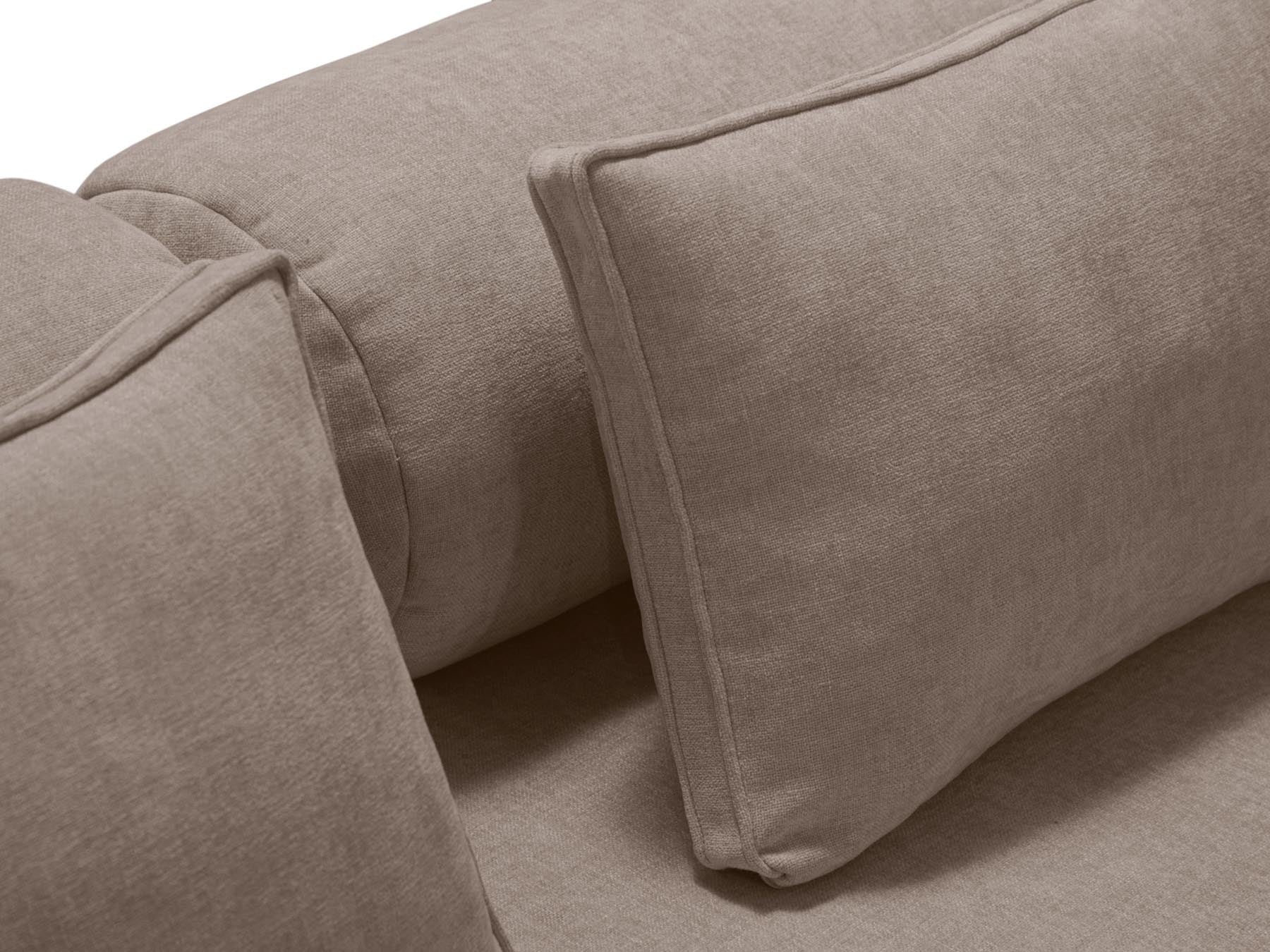Modernes 3-Sitzer Sofa Dreamy in Cappuccino-Liberty, perfekt für entspannte Abende und als praktisches Schlafsofa für Gäste.