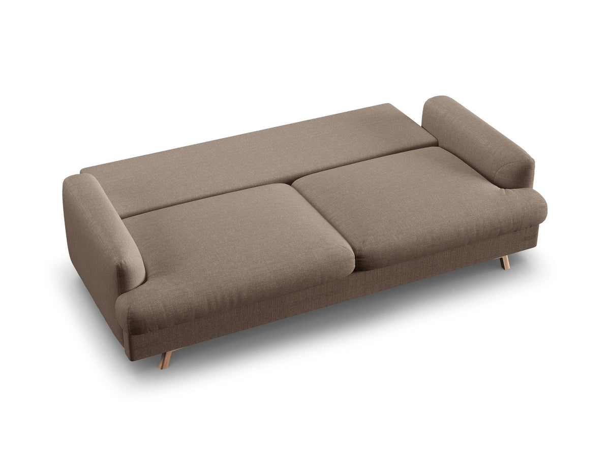 3-Sitzer Sofa Naomi mit Schlaffunktion und Stauraum in Cappuccino-Liberty präsentiert im Onlineshop von KAQTU Design AG. Bettsofa ist von Micadoni