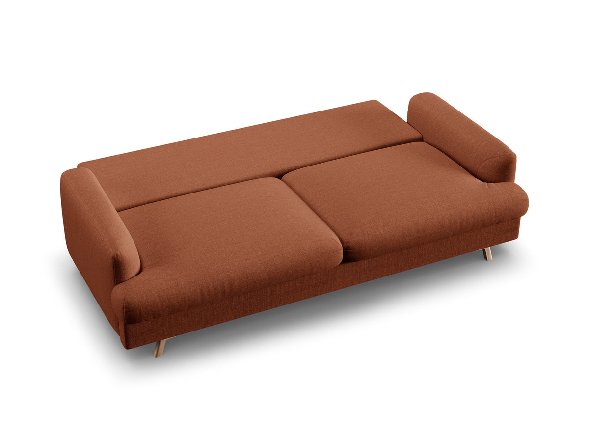 3-Sitzer Sofa Naomi mit Schlaffunktion und Stauraum in Brick-Liberty präsentiert im Onlineshop von KAQTU Design AG. Bettsofa ist von Micadoni