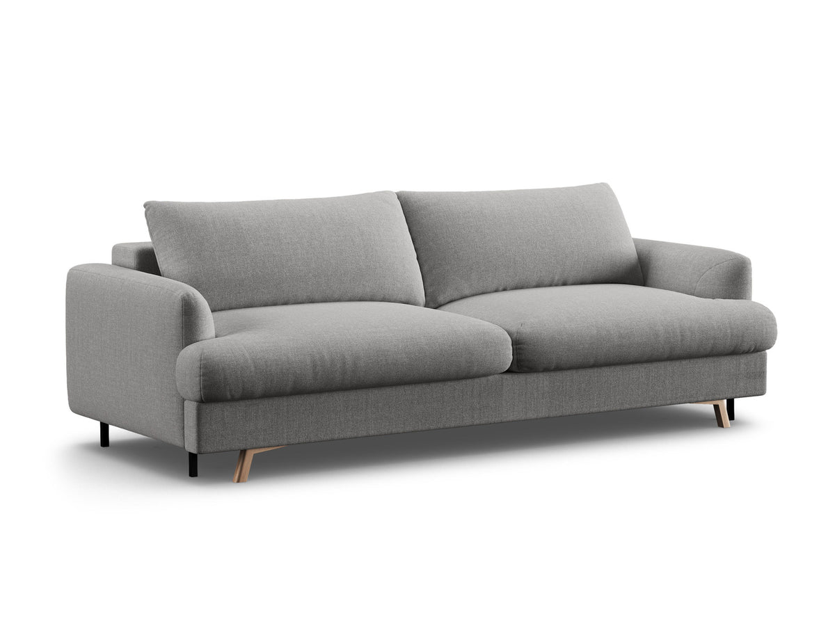 3-Sitzer Sofa Naomi mit Schlaffunktion und Stauraum in Ash Melange-Liberty präsentiert im Onlineshop von KAQTU Design AG. Bettsofa ist von Micadoni