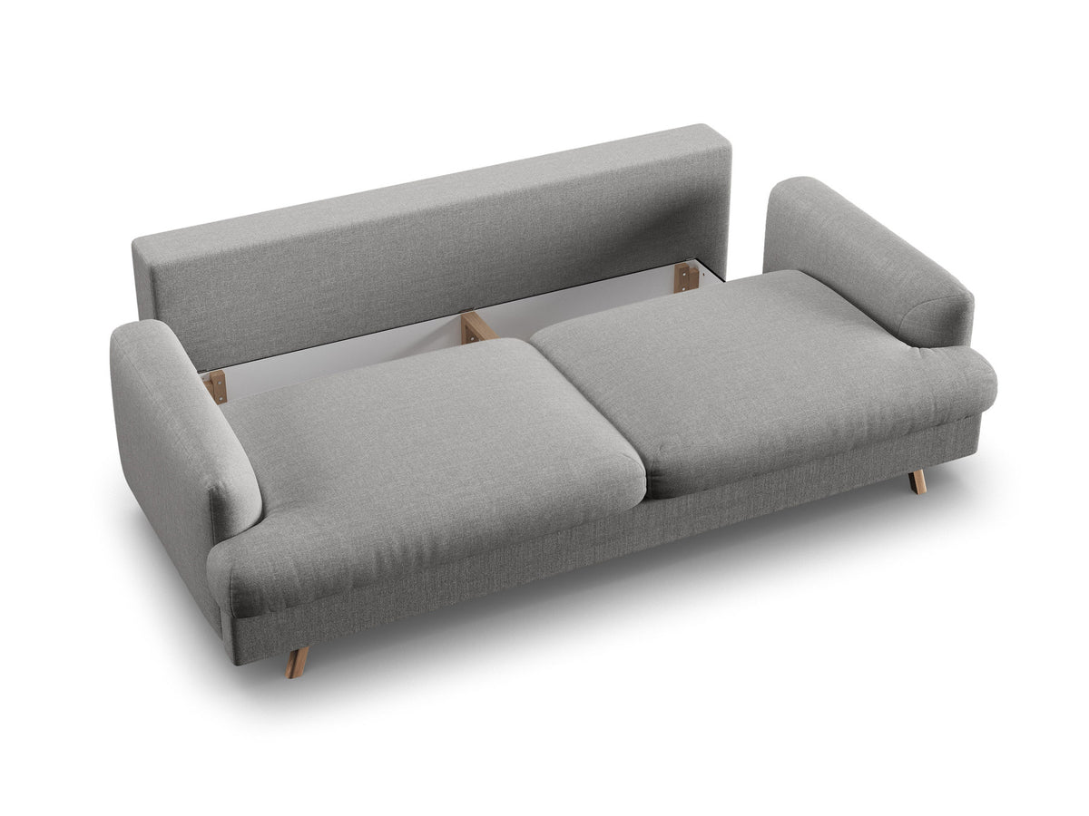 3-Sitzer Sofa Naomi mit Schlaffunktion und Stauraum in Ash Melange-Liberty präsentiert im Onlineshop von KAQTU Design AG. Bettsofa ist von Micadoni