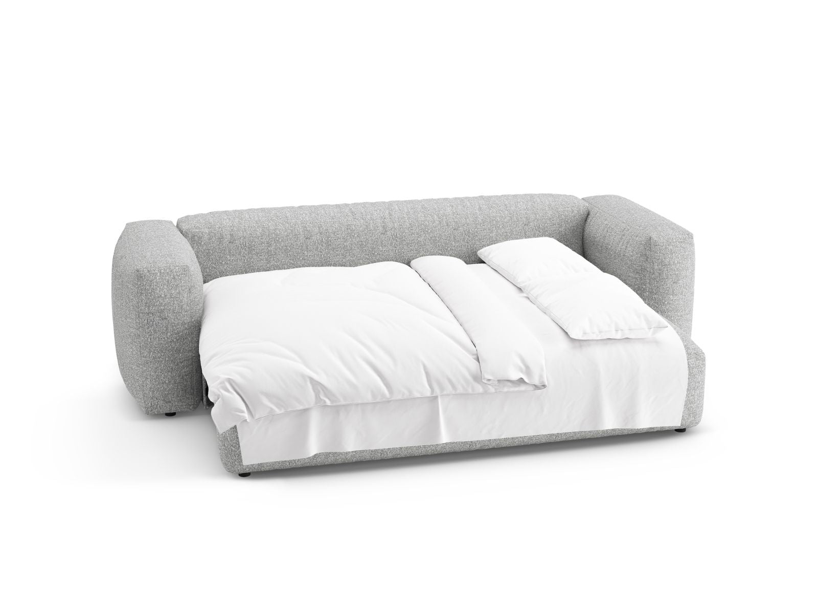 Stylisches 3-Sitzer Sofa Martina in Silver-Monet, perfekt für gemütliche Abende und als funktionales Schlafsofa für Gäste.