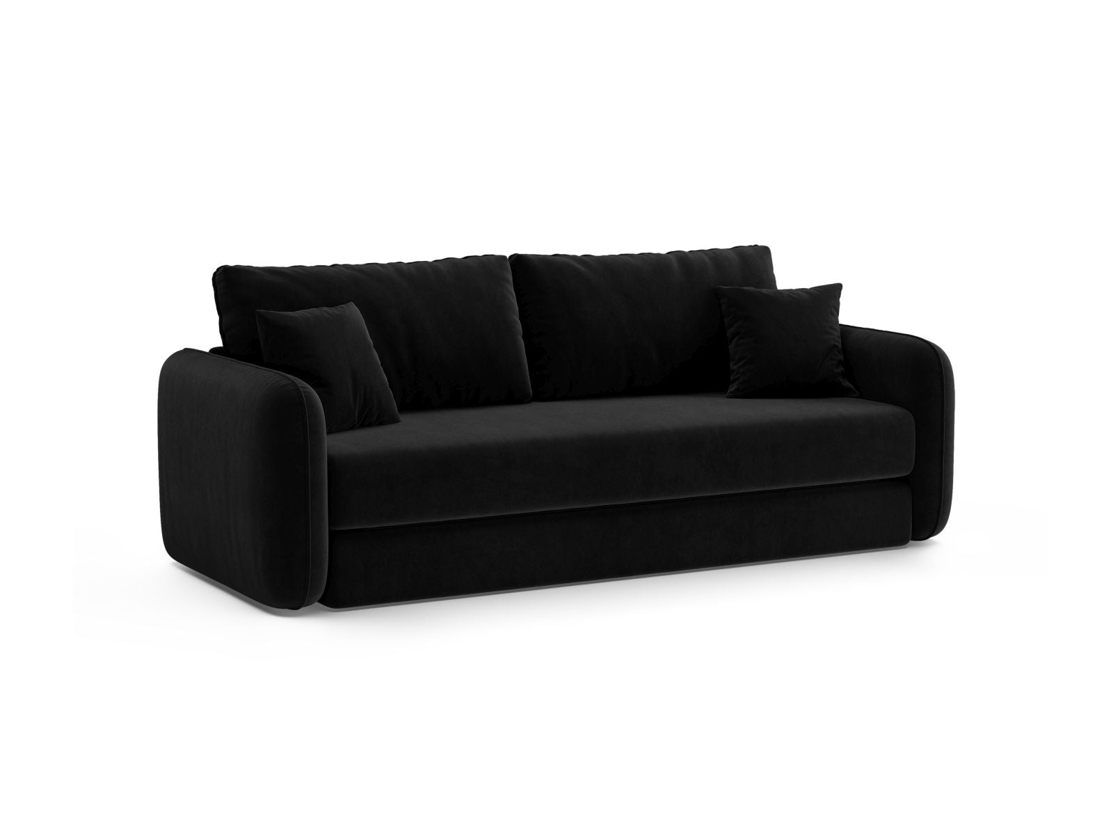 Elegantes 3-Sitzer Bettsofa Dormi von Micadoni in stilvollem Schwarz, ideal für Wohnräume und Übernachtungsgäste.