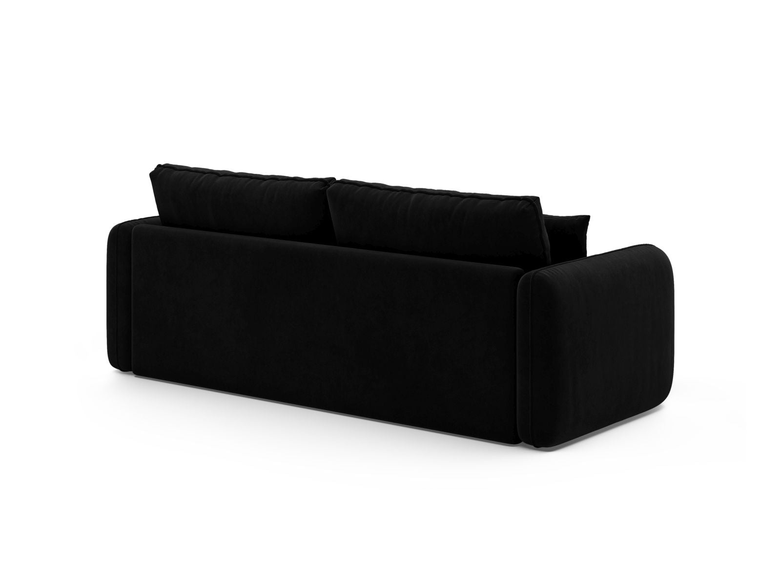 Stylisches 3-Sitzer Bettsofa Dormi von Micadoni in zeitlosem Schwarz, ideal für Gästeübernachtungen und gemütliche Stunden.