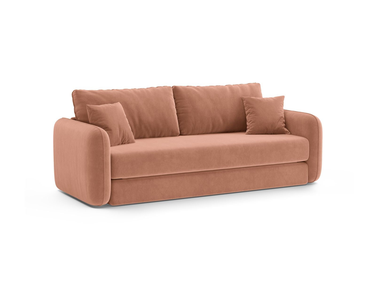 Stylisches 3-Sitzer Sofa Dormi in Pink-Salvador, ideal für Wohnräume und als Schlafgelegenheit, von Micadoni.